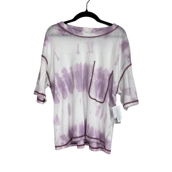NWT Nordstrom BP. 100% Cotton Purple Tie Dye Crew Neck Tee Shirt Women Size S - Picture 1 of 6